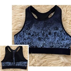 Champion Black and Blue Snakeskin Sports Bra